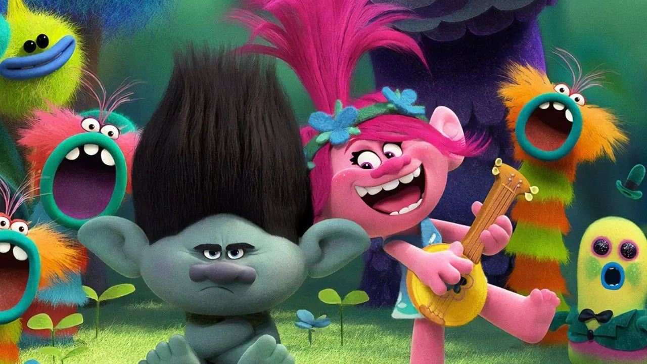 تصویر زمینه دانلود فیلم Trolls 2016 با دوبله فارسی
